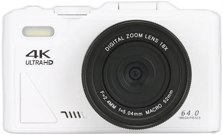 Appareil photo TERA4K compact écran flip WiFi esthétique - Blanc
