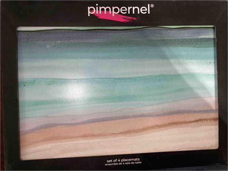 Pimpernel Shell Hunt Coasters, Set of 6   4.25" Square Cork-Backed