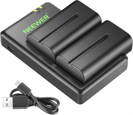 NEEWER NP-F550 Battery Charger Set for Sony NP-F970/750/770/960/550 (2-Pack)