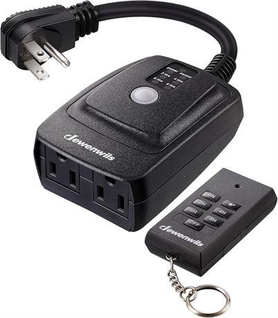 Minuterie Éclairage Extérieur DEWENWILS Étanche Télécommande 30m