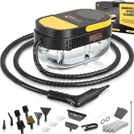 Portable Steam Cleaner 1.6L Tank 3-Level Handle with 16 Accessories