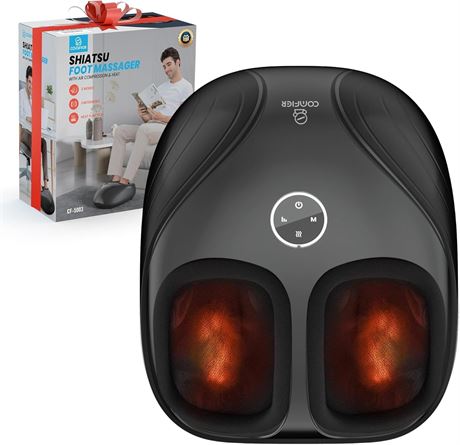 COMFIER Shiatsu Feet Massager with Heat for Plantar Fasciitis Fits Men Size 12