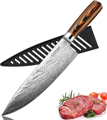 8" Chef Knife German Steel with Pakkawood Handle Kitchen or Restaurant