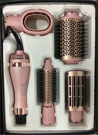 4-in-1 Hair Dryer Brush, Straightener, Volumizer & Curler, Pink