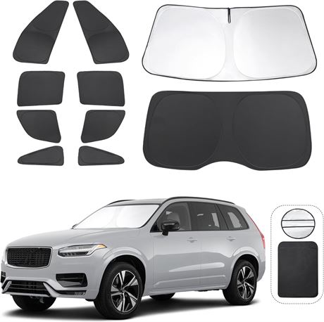 TINGLU Window Shades for Volvo XC90 (2016-2025) 10pcs Sun UV & Privacy