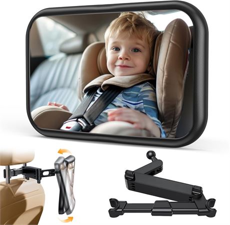 Rétroviseur Voiture Bébé OMOTON 360° Sécurisé Antichoc