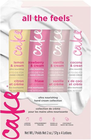 Cake Beauty Hand Cream Set, 4 Ultra Nourishing Tubes