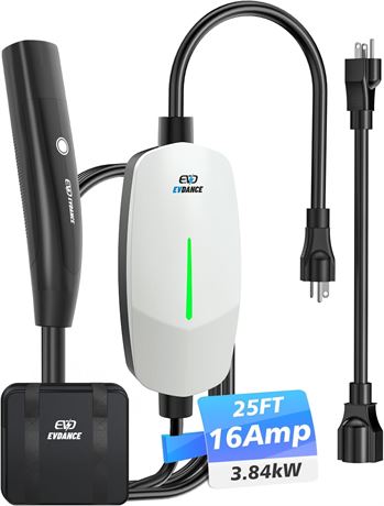 Level 1 NACS EV Charger 16A 110-240V 25FT Home Charging Cable Models 3/Y/X/S
