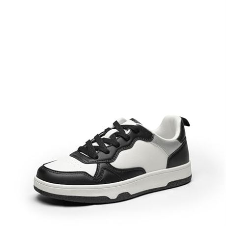DREAM PAIRS Women's Skateboard Shoes Pu Leather Flat Low-Top Lace-Up Non-Slip