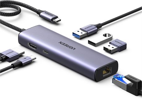 Hub UGREEN Revodok USB-C 6-en-1 HDMI 4K Ethernet PD100W
