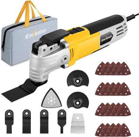 ENVENTOR Oscillating Tool, 2.5A Corded Multi Tool, 6 Speeds, 28 Accessories
