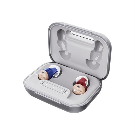 Rechargeable Hearing Aids with Noise Reduction and Portable Case