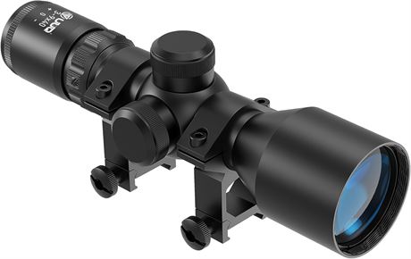 UUQ 3-9x40 Compact Rifle Scope with Red/Green Illuminated Reticle, Parallax
