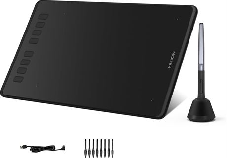 Huion Inspiroy H950P Drawing Tablet Tilt Pen 8192 Pressure 8 Shortcuts PC Mac