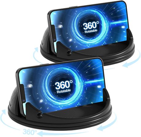 Support Téléphone Voiture Loncaster, 360° Rotatif, Silicone