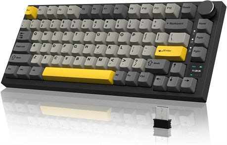A.JAZZ AK820 Pro Clavier sans fil 75% hot-swappable, TFT, RGB - Noir
