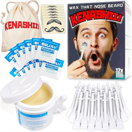 Kit de cire pour le nez Kenashii, 100 g, 24 applicateurs, 12 applications