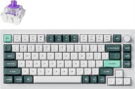Keychron Q1 HE Mechanical Keyboard with Knob, 75% 84-key, Shell White