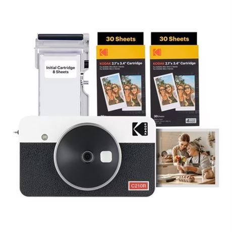 Kodak Mini Shot 2 Retro Instant Camera/Printer (2.1x3.4") + 68 Sheets