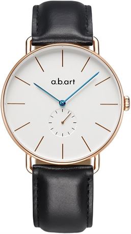 a.b.art FR41-001-1L Round Clear Dial Analog Quartz Men's Watches - Black