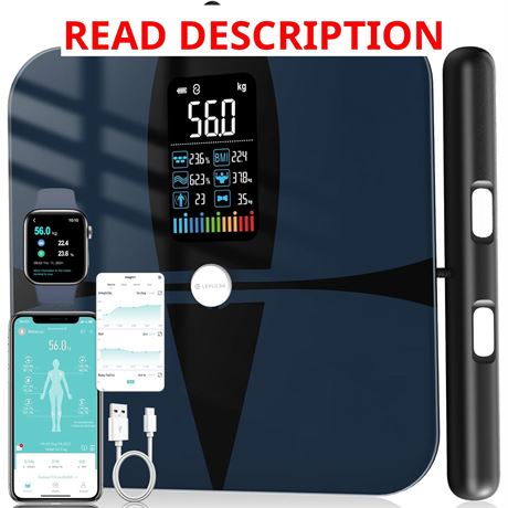 Lepulse 8-Electrode Smart Scale - Body Weight, Fat, BMI, Bluetooth, 400lb