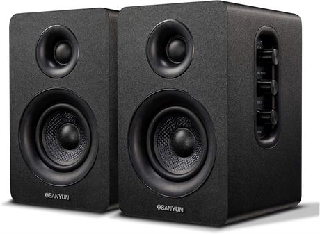Sanyun SW208 3" Active Bluetooth 5.0 Bookshelf Speakers 60W DAC, Surround