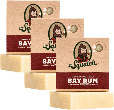 Dr. Squatch lot de 3 savons naturels pour homme, rhum de baie