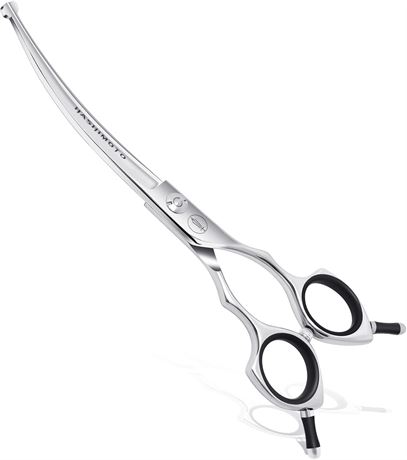 HASHIMOTO Dog Grooming Scissors, Curved, Safety Round Tips, 6.5 inch