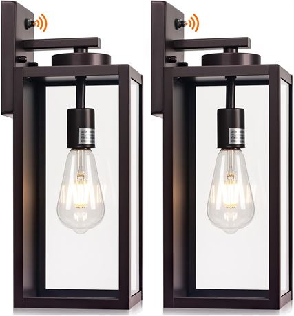 16-inch Oil-Rubbed Bronze Dusk-to-Dawn Outdoor Wall Light, 2-Pack