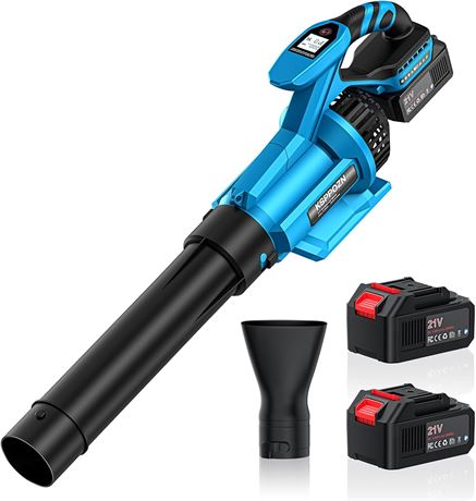 2025 Upgraded Cordless Leaf Blower, 650 CFM, 3-Spd, 2 4.0Ah Batt + Charger