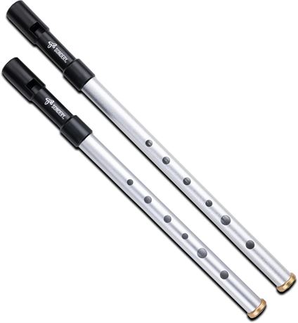 Irish Tin Whistle Set, Key of C & D, Aluminum Penny Whistle