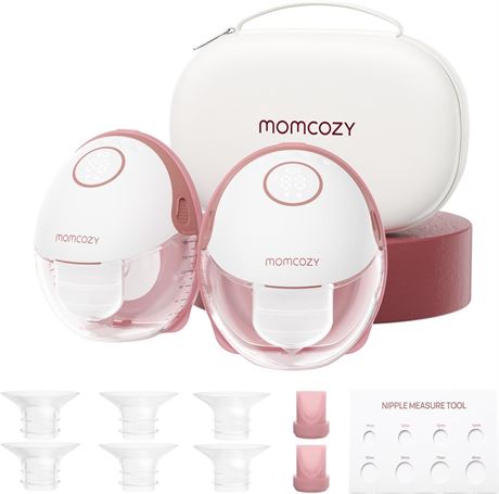 Momcozy Tire-lait mains libres M6 Mobile Style, 24 mm, Rouge, 2 pi ces