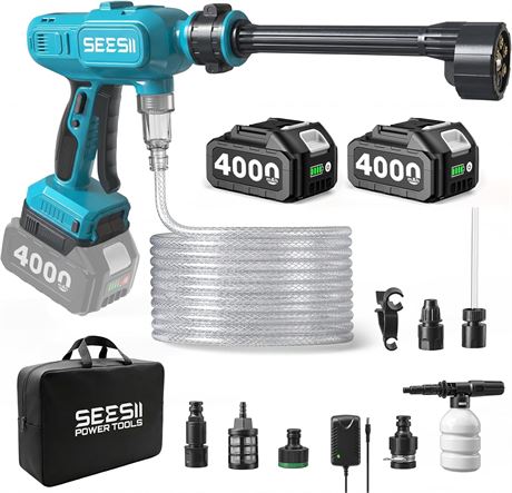SEESII Portable Cordless Electric Sprayer with 4.0Ah Battery