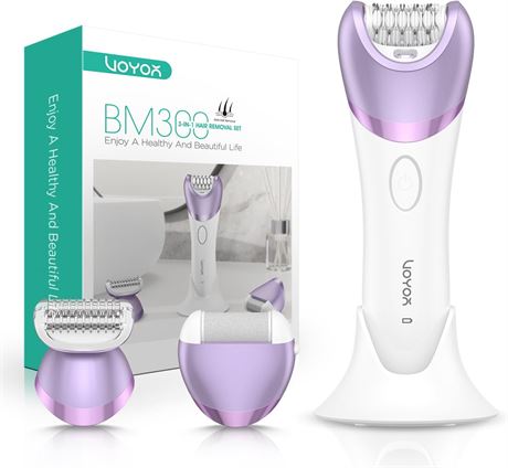 VOYOR épilateur femme 3-en-1 jambes bras rechargeable violet