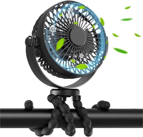 Ventilateur poussette bébé meibolin rechargeable trépied souple