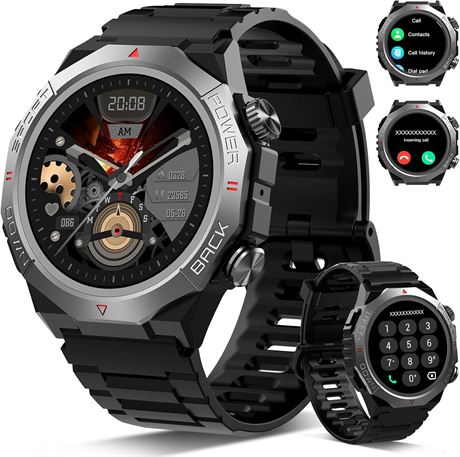 Tactical Smart Watch for Men 1.39" HD Bluetooth Call IP68