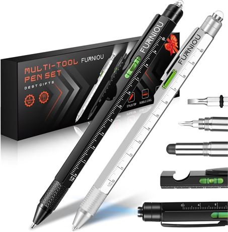 Mens 2-Pack 9-in-1 Multitool Pens Gift Set