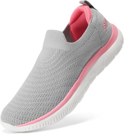 STQ Walking Shoes for Women Arch Support Slip-On Sneakers with Memory Foam
