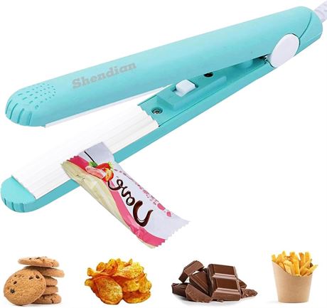 Mini Bag Heat Sealer - Handheld, Smart Control, 43.1in Cable, Blue