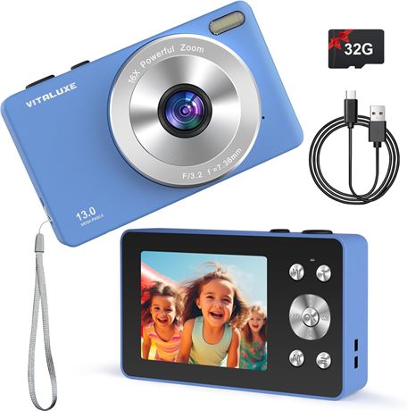 Appareil photo num rique vintage 4K FHD, autofocus 16x, 13 MP,  cran 2,83"