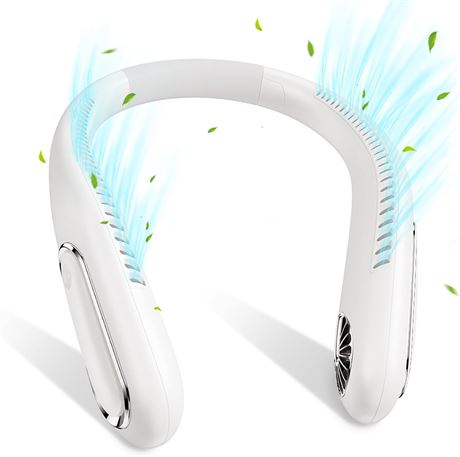 Ventilateur de cou Matekxy 4000mAh, sans pales, portable, blanc