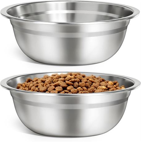 URPOWER 2-Pack 8" Stainless Steel Dog Bowls, 50oz, Thickened & Durable