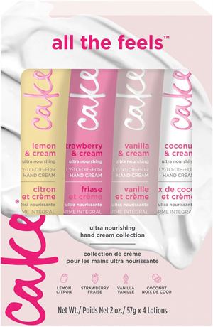 Cake Beauty Hand Cream Set, 4 Ultra Nourishing Tubes