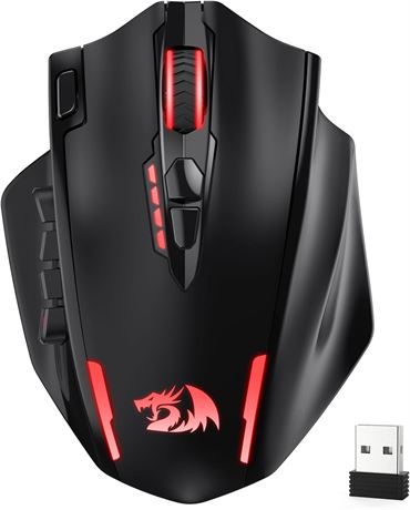 Redragon M913 MAX Wireless Gaming Mouse, 26000 DPI MMO Optical, BT & 2.4G