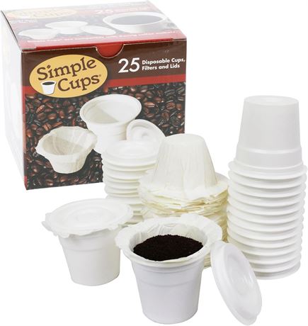Cups jetables compatibles Keurig 25 pièces filtres + couvercles