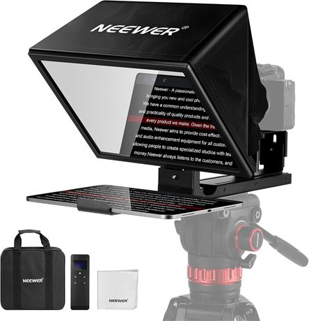 NEEWER Basics X12B Aluminum Liftable Teleprompter 12-inch for iPad/Tablet