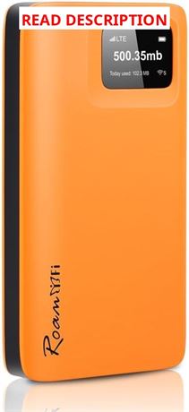 RoamWiFi R10 4G LTE Hotspot, Worldwide WiFi, 10GB/1GB Init Data, No SIM