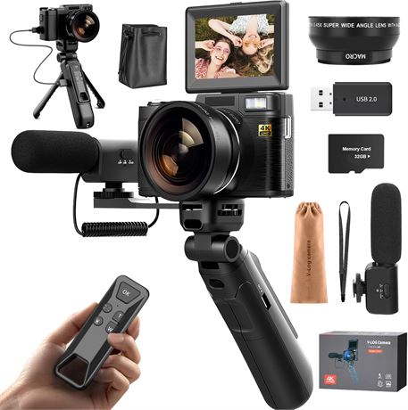 4K Vlogging Digital Camera Creator Kit with Flip Screen
