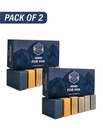 Crate 61 Organics Plant-Based Bar Soap - Dry Skin - Pack of 6 (For Him)
