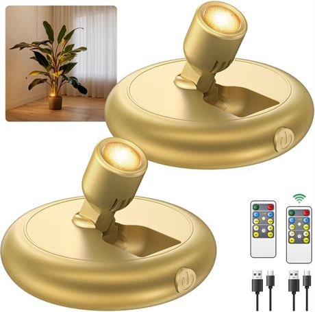 Rechargeable LED Spotlight: wireless with timer remote, dimmable for artwork